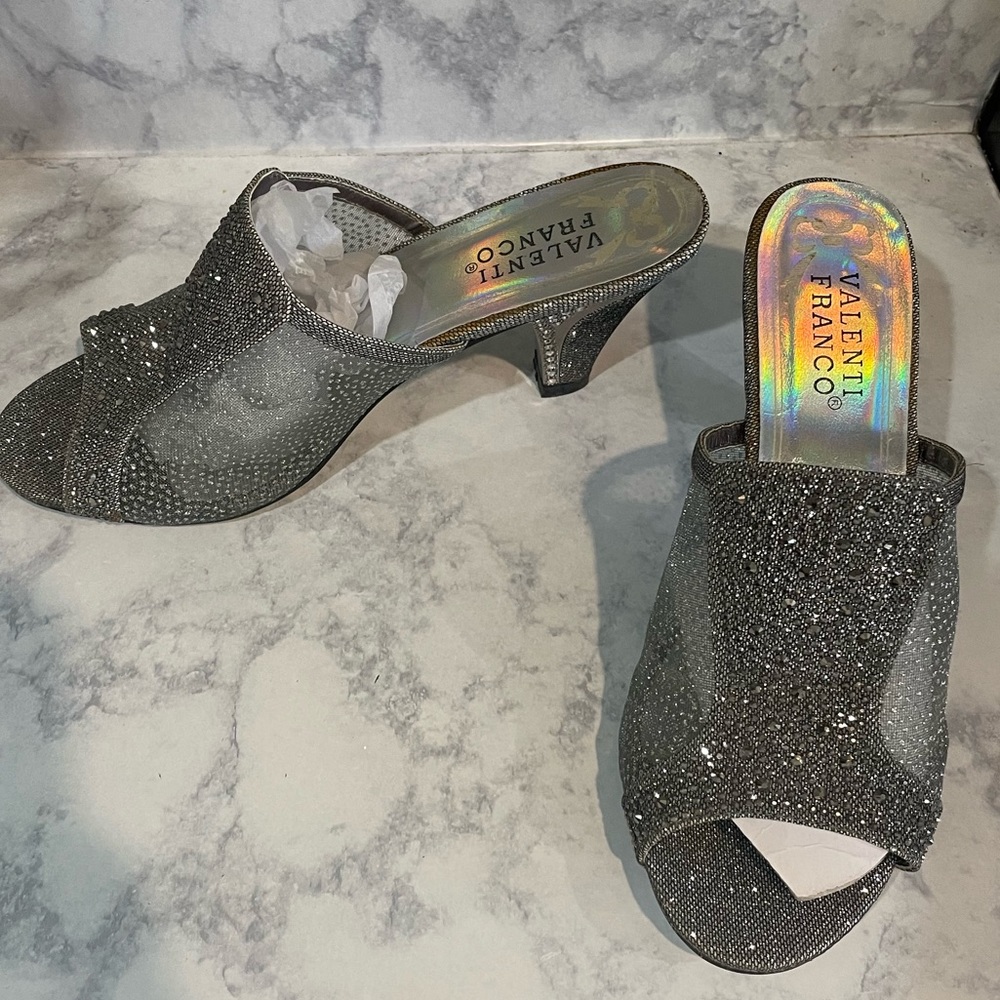 Pewter Rhinestone Heels